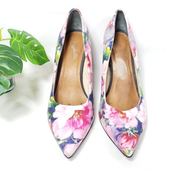 Anthropologie Seychelles Floral Leather Heels, 7 - Picture 2 of 14